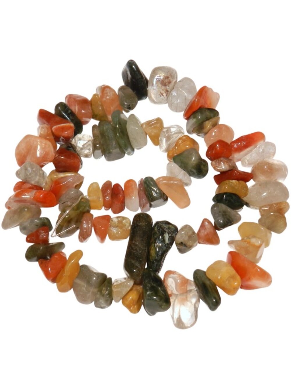 NG1679 Multi-Color Lodolite X-Large 13mm - 21mm Natural Quartz Gemstone Bead 15"